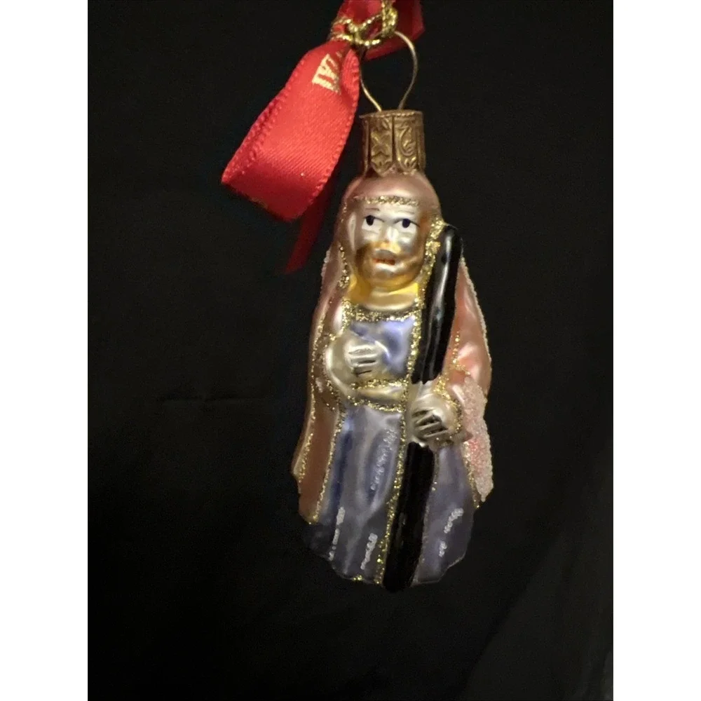 Waterford Crystal Blown Glass Figural Nativity Baby Jesus Mary Joseph  Ornaments